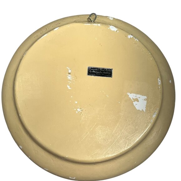 Vintage Chalkware Wall Plaque Toronto Canada Character Creations Handmade 11.5" - Picture 7 of 8